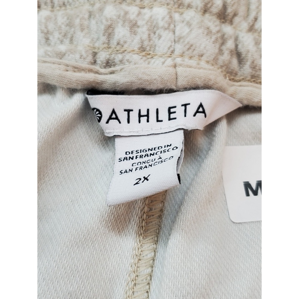 Athleta Women Activewear Pants 2X Beige Jogger Geometric Sweatpants Farallon - Picture 3 of 13